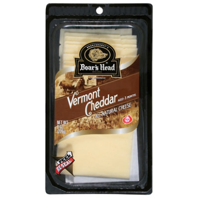 Boars Head Cheese Cheddar Vermont White - 8 Oz - Image 1