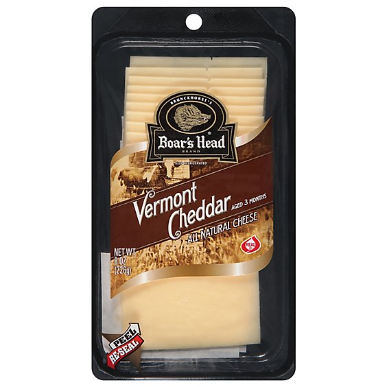 Boars Head Cheese Cheddar Vermont White - 8 Oz