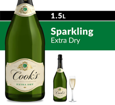 Cooks California Champagne Wine Sparkling White Extra Dry - 1.5 Liter