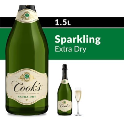 Cooks California Champagne Wine Sparkling White Extra Dry - 1.5 Liter