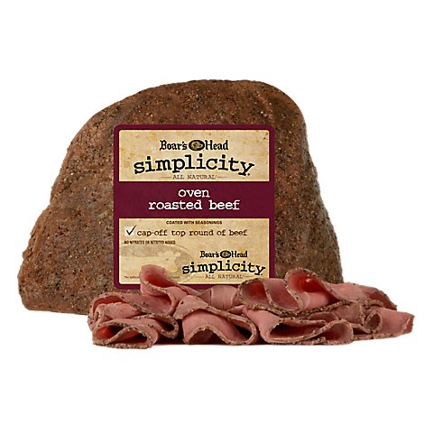 Boars Head Simplicity All Natural Beef Oven Roasted - 0.50 Lb