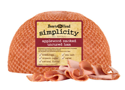 Boar's Head Simplicity All Natural Ham Smoked Uncured - 0.50 Lb