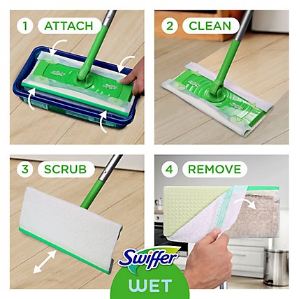 Swiffer Sweeper 2in1 Dry and Wet Multi Surface Floor Cleaner Starter Kit Mop + 10 Refills - Each - Image 3