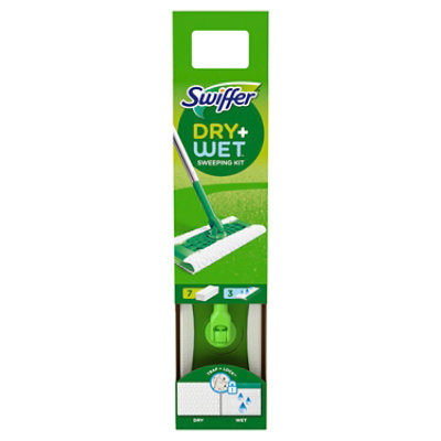 Swiffer Sweeper 2in1 Dry and Wet Multi Surface Floor Cleaner Starter Kit Mop + 10 Refills - Each - Image 1