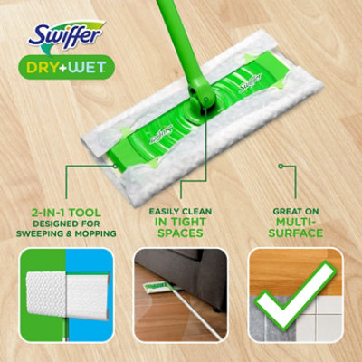 Swiffer Sweeper 2in1 Dry and Wet Multi Surface Floor Cleaner Starter Kit Mop + 10 Refills - Each - Image 3