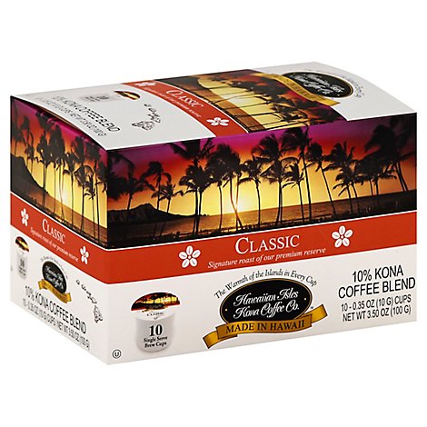 Hawaiian Isles Coffee Single Serve Brew Cups Classic - 10-0.35 Oz