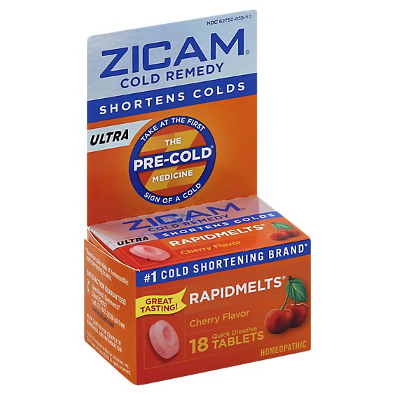 Zicam Ultra Cold Remedy RapidMelts Quick Dissolve Tablets Cherry Flavor - 18 Count