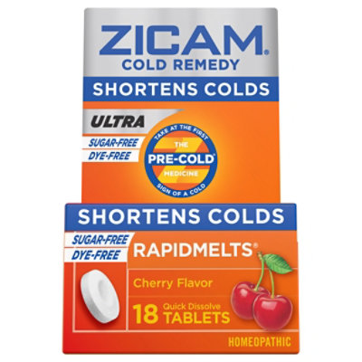 Zicam Ultra Cold Remedy Rapidmelts Quick Dissolve Tablets Cherry Flavor 18 Count Safeway 