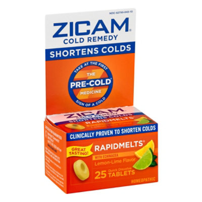 Zicam Cold Remedy Quick Dissolve Tablets Lemon-Lime Flavor - 25 Count - Image 1