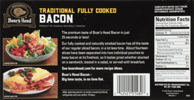 Boars Head Bacon Pre Cooked Consumer Pack - 2.29 Oz - Image 7