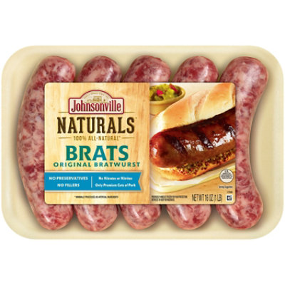 Johnsonville Naturals Brats Natural Bratwurst 5 Links - 16 Oz