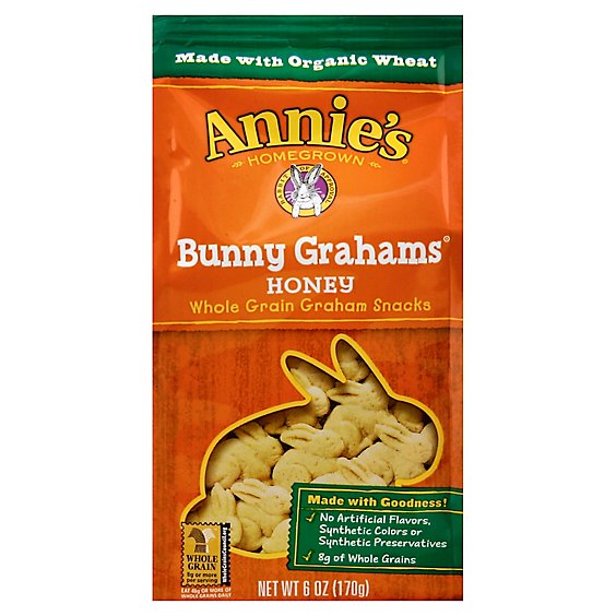 Annies Homegrown Bunny Grahams Graham Snacks Organic Honey - 6 Oz