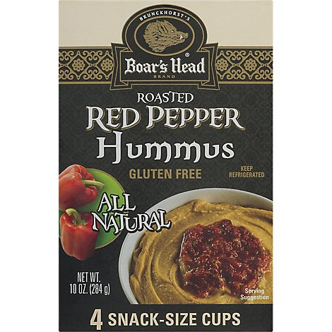 Boars Head Hummus All Natural Red Pepper - 4 Pack