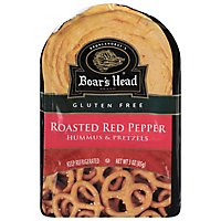 Boars Head Hummus All Natural Red Pepper & Pretzels - 4 Pack - Image 1