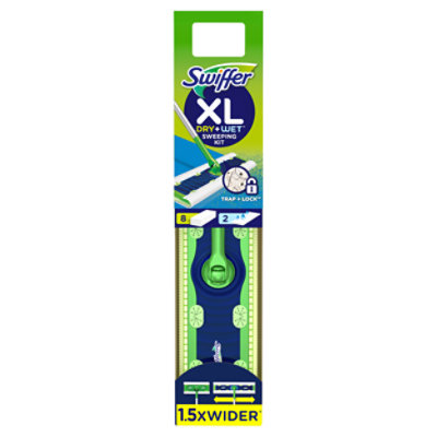 Swiffer Dry + Wet Extra Large Sweeping Kit With 8 Dry Cloths & 2 Wet Cloths Sweeper - Each - Image 1