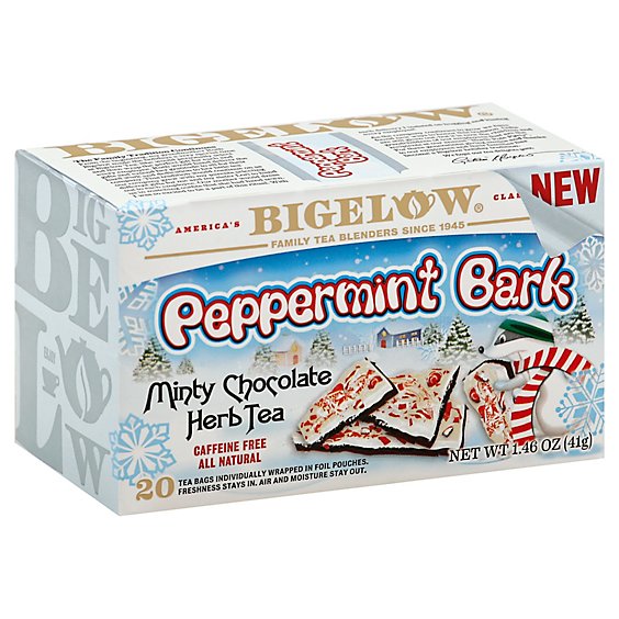 Bigelow Herbal Tea Caffeine Free Minty Chocolate Peppermint Bark - 20 Count