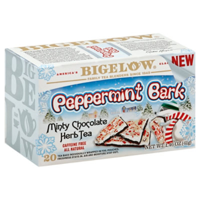 Bigelow Herbal Tea Caffeine Free Minty Chocolate Peppermint Bark - 20 Count