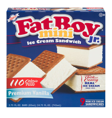 FatBoy Premium Vanilla Mini Jr. Ice Cream Sandwich - 9 Count - Image 3