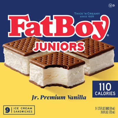 FatBoy Premium Vanilla Mini Jr. Ice Cream Sandwich - 9 Count - Image 5