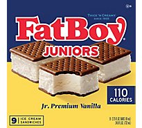 FatBoy Premium Vanilla Mini Jr. Ice Cream Sandwich - 9 Count