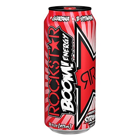 Rockstar Energy Drink Boom! Whipped Strawberry - 16 Fl. Oz.