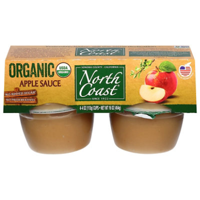 North Coast Organic Apple Sauce Cups - 4-4 Oz