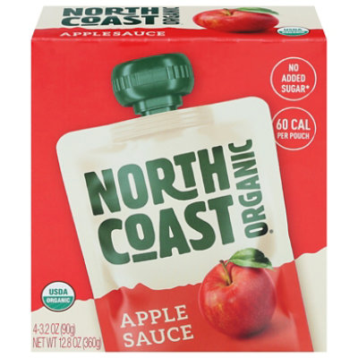North Coast Organic Apple Sauce Apple Pouches - 4-3.2 Oz