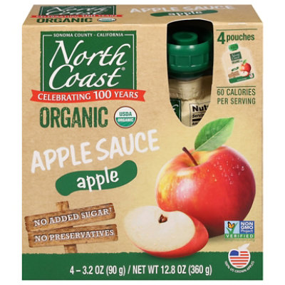 North Coast Organic Apple Sauce Apple Pouches - 4-3.2 Oz - Image 3