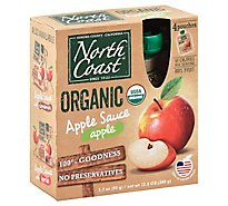 North Coast Organic Apple Sauce Apple Pouches - 4-3.2 Oz