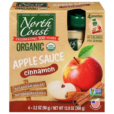 North Coast Organic Apple Sauce With Cinnamon Pouches - 4-3.2 Oz - Image 3