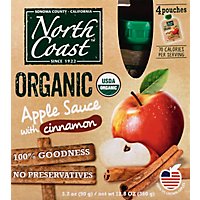 North Coast Organic Apple Sauce With Cinnamon Pouches - 4-3.2 Oz - Image 2