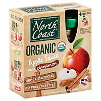 North Coast Organic Apple Sauce With Cinnamon Pouches - 4-3.2 Oz - Image 1