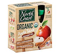 North Coast Organic Apple Sauce With Cinnamon Pouches - 4-3.2 Oz