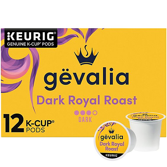 Gevalia Dark Royal Roast Dark Roast KCup Coffee Pods Box - 12 Count