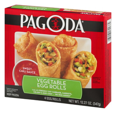 PAGODA Frozen Meals Egg Rolls Vegetable Sweet Chili Sauce 4 Count - 12.27 Oz - Image 4
