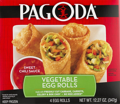 PAGODA Frozen Meals Egg Rolls Vegetable Sweet Chili Sauce 4 Count - 12.27 Oz - Image 1