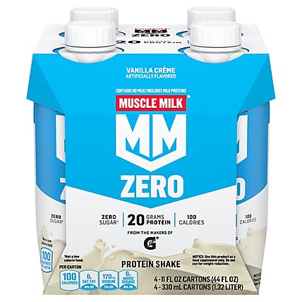 MUSCLE MILK 100 Calorie Protein Shake Non Dairy Vanilla Creme - 4-11 Fl. Oz. - Image 1