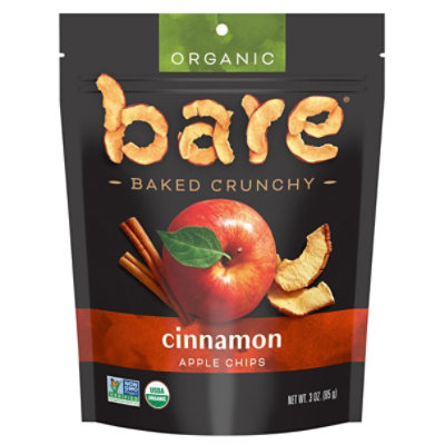 Bare Foods Apple Chips Organic Crunchy Simply Cinnamon - 3 Oz - Image 1