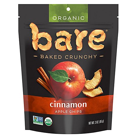 Bare Foods Apple Chips Organic Crunchy Simply Cinnamon - 3 Oz