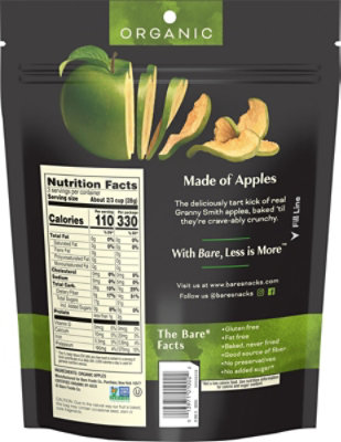 Bare Foods Apple Chips Organic Crunchy Great Granny - 3 Oz - Image 6