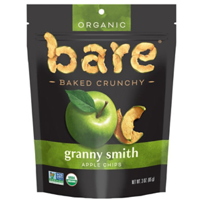 Bare Foods Apple Chips Organic Crunchy Great Granny - 3 Oz - Image 1