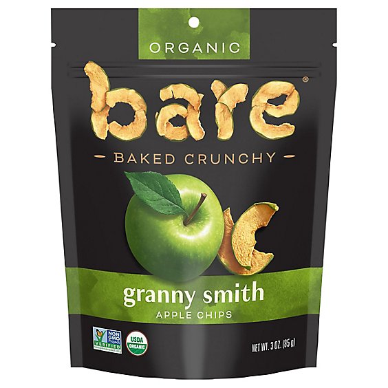 Bare Foods Apple Chips Organic Crunchy Great Granny - 3 Oz