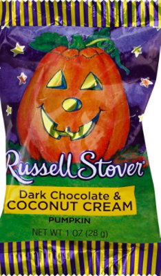 Russell Stover Candy Pumpkin Dark Chocolate & Coconut Cream - 1 Oz - Image 2