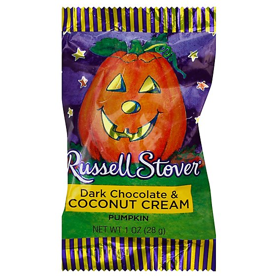 Russell Stover Candy Pumpkin Dark Chocolate & Coconut Cream - 1 Oz