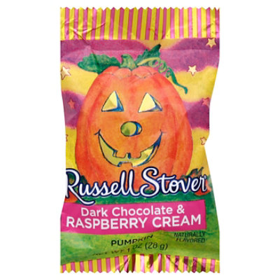 Russell Stover Dark Chocolate Raspberry Cream Pumpkin - 1 Oz - Image 1