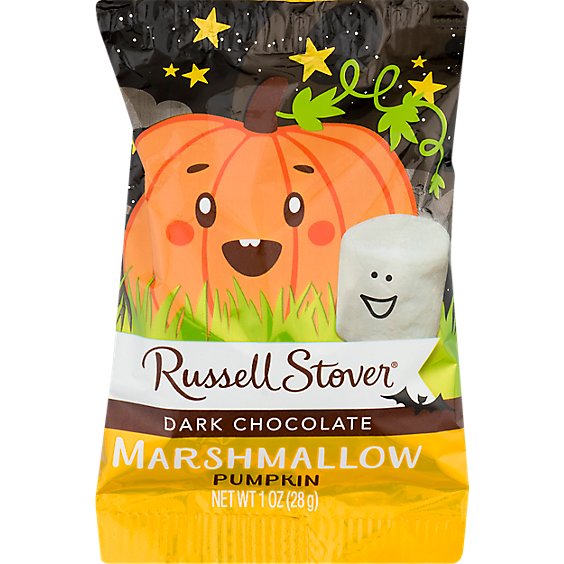 Russell Stover Candy Pumpkin Dark Chocolate & Marshmallow Wrapper - 1 Oz