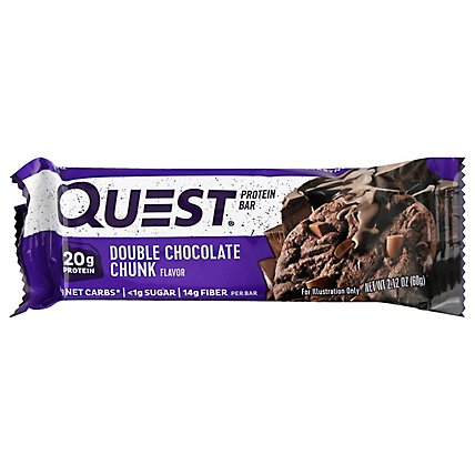 Quest Bar Protein Bar Double Chocolate Chunk Flavor - 2.12 Oz - Image 1