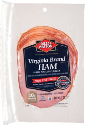 Dietz & Watson Virginia Sliced Ham - 7 Oz - Image 1