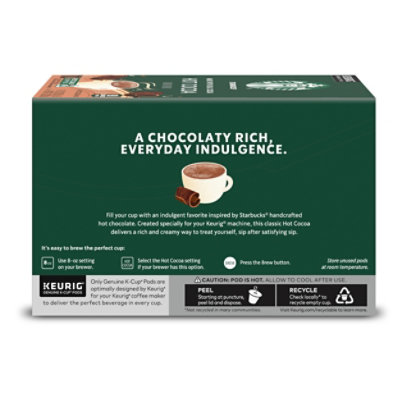 Starbucks Classic Hot Cocoa K Cup Coffee Pods Box 10 Count - Each - Image 8