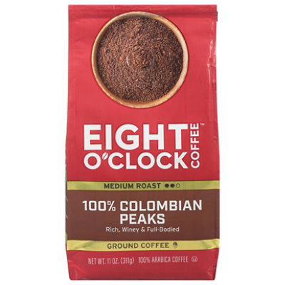 Eight O Clock Coffee Ground Medium Roast Colombian Peaks - 11 Oz